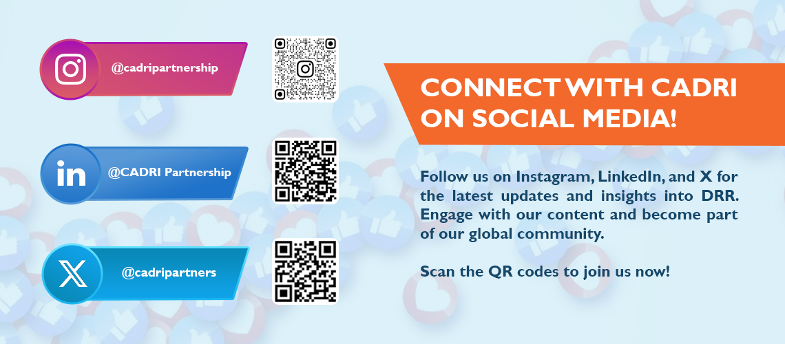 CADRI LinkedIn, X and Instagram profiles
