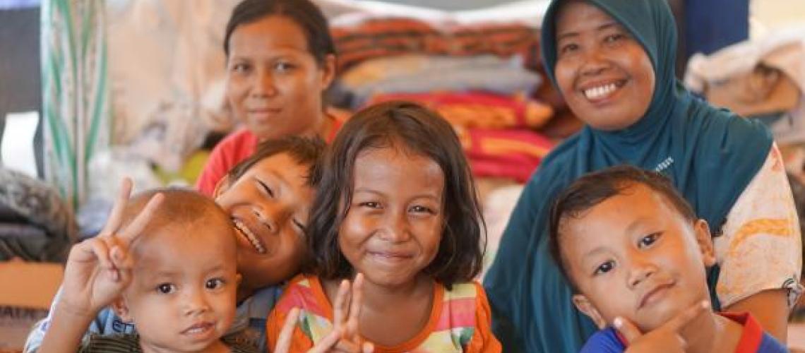 Group of children smiling at the camera