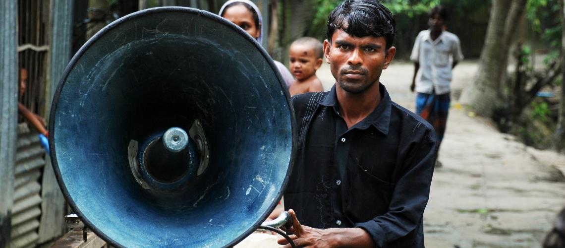 Person with big speaker