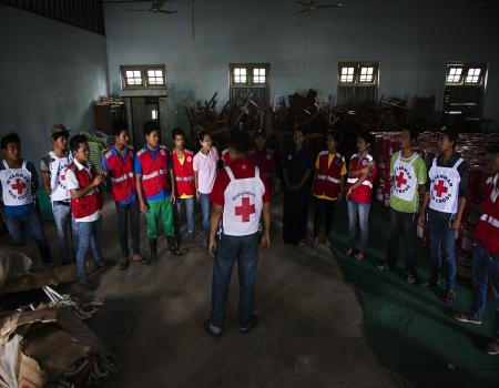 A gathering of Myanmar Red Cross Volunteers