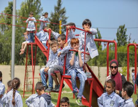 A group of children on playground