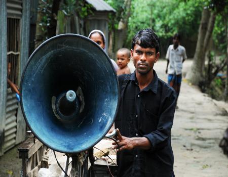 Person with big speaker